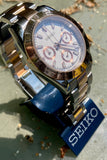 Seiko VK63 Chronograph Two Tone in Grey/Black or White Dials